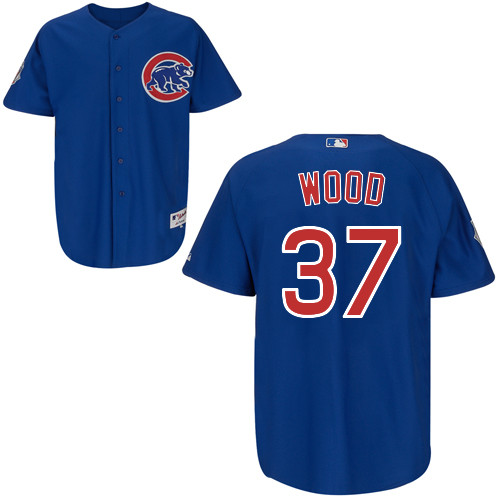 Travis Wood #37 mlb Jersey-Chicago Cubs Women's Authentic Alternate 2 Blue Baseball Jersey